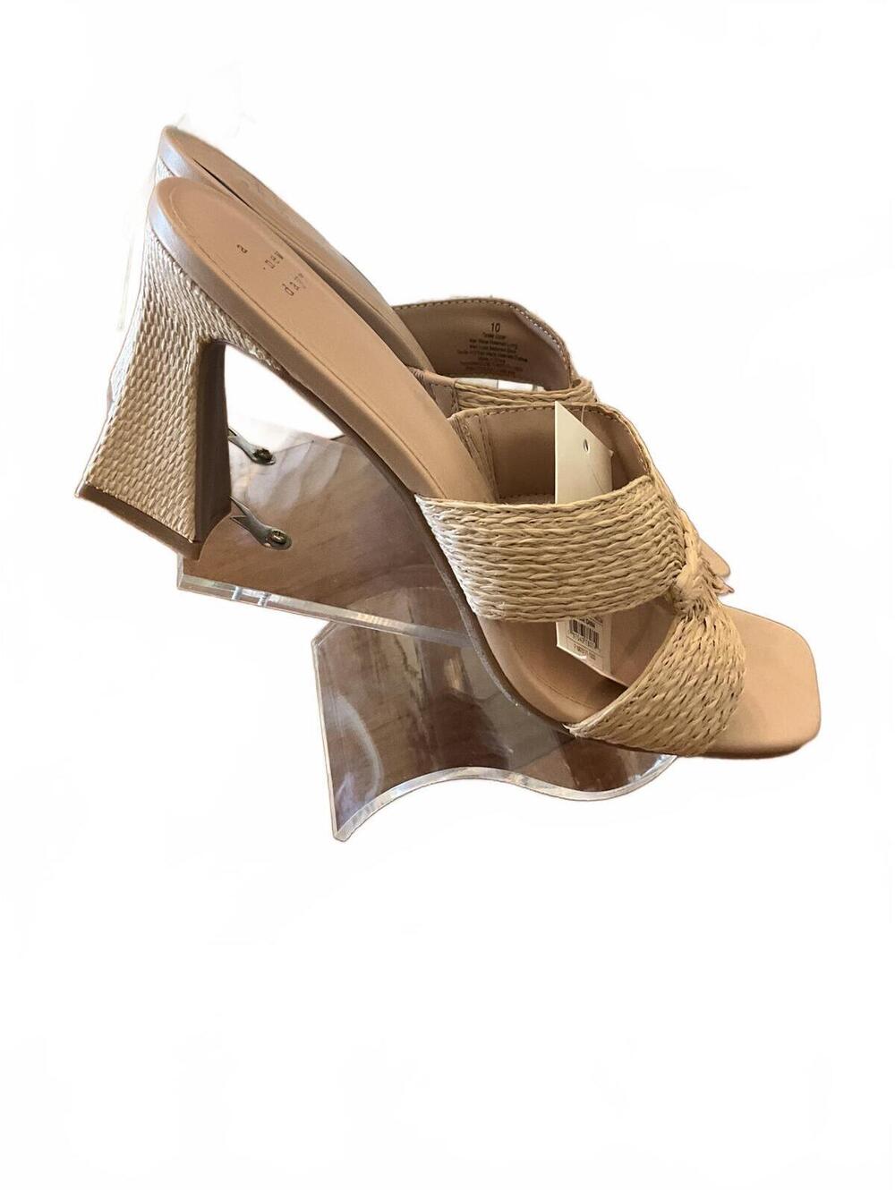 A New Day Raffia Mule Heels 10 NWT - Picture 5 of 6